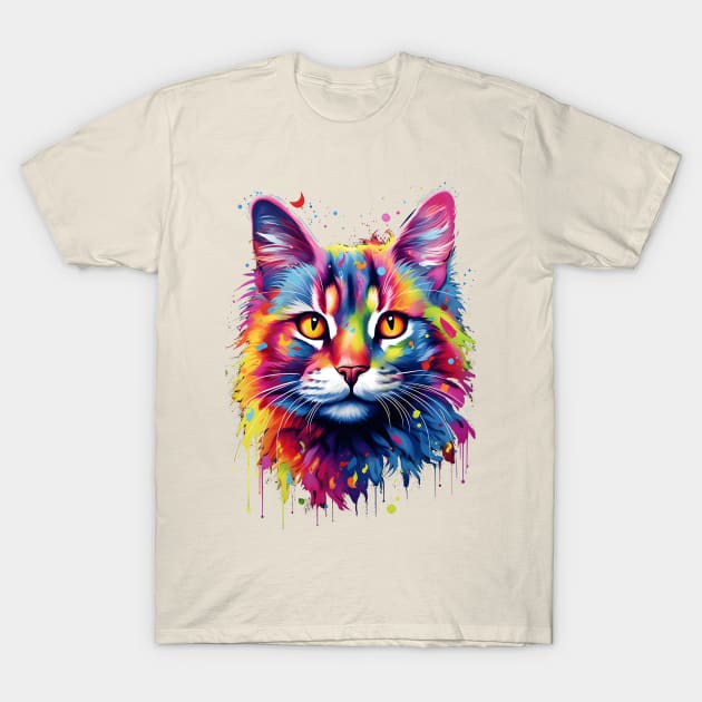 Colorful Cat T-Shirt by ArtisticCorner